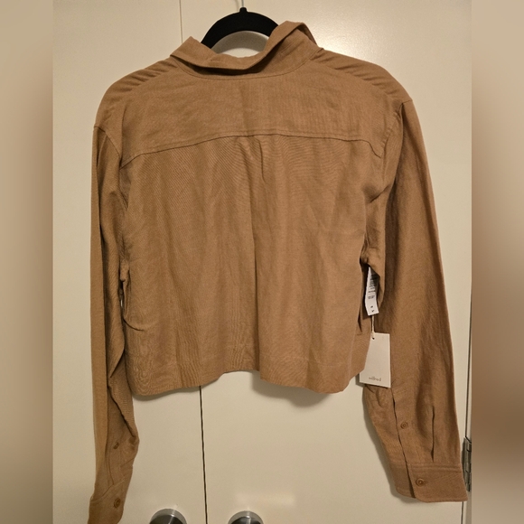 Wilfred Rose/Tan Cropped Button-Up Shirt - Picture 2 of 3